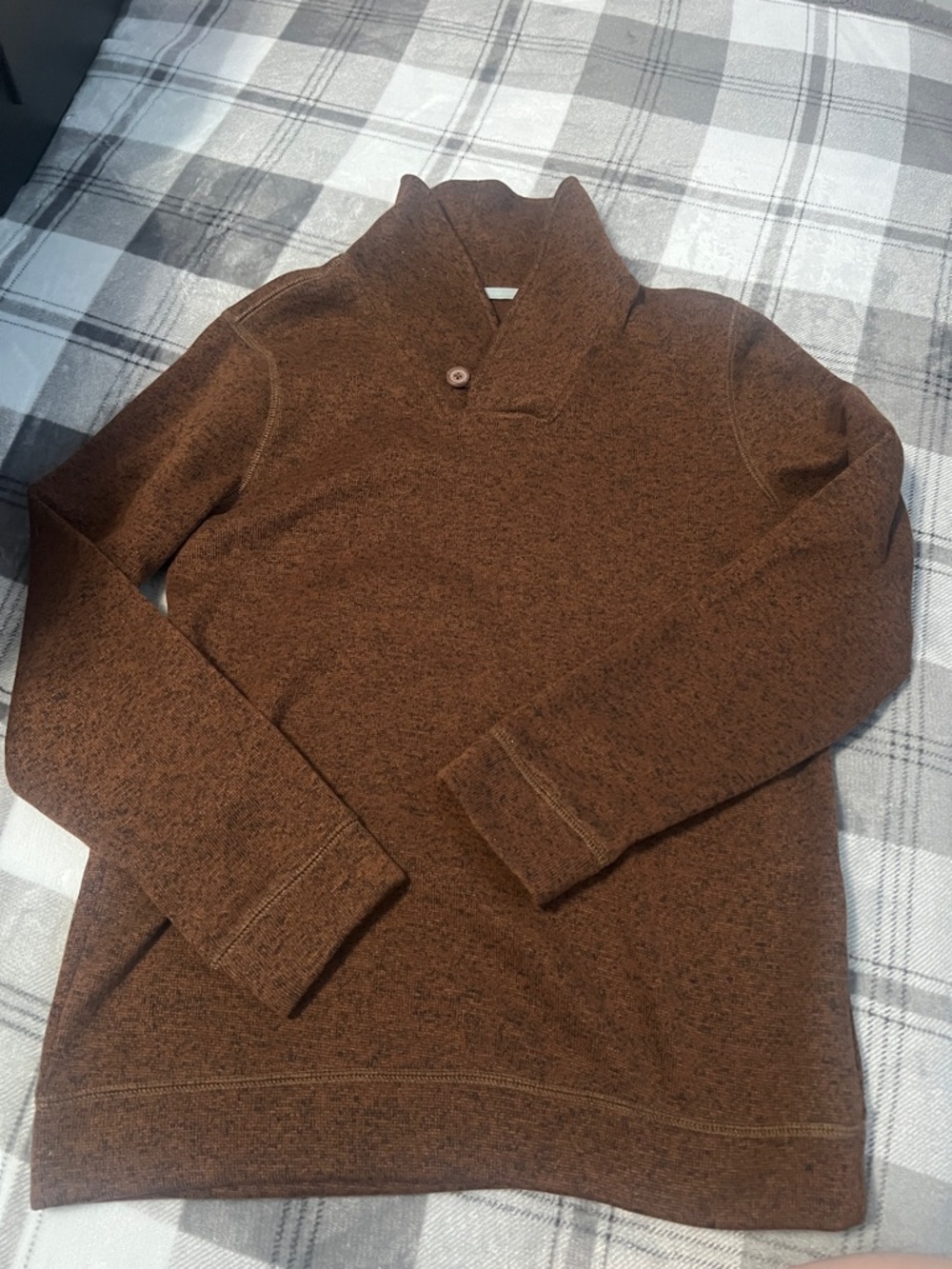 Sonoma Brown Shawl Collar Button Pullover Sweater